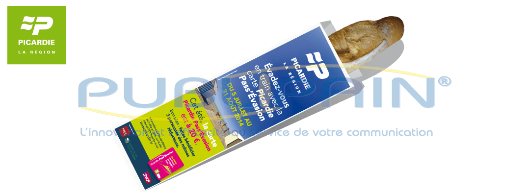 Campgane publicitaire sac à pain Conseil Regional Picardie